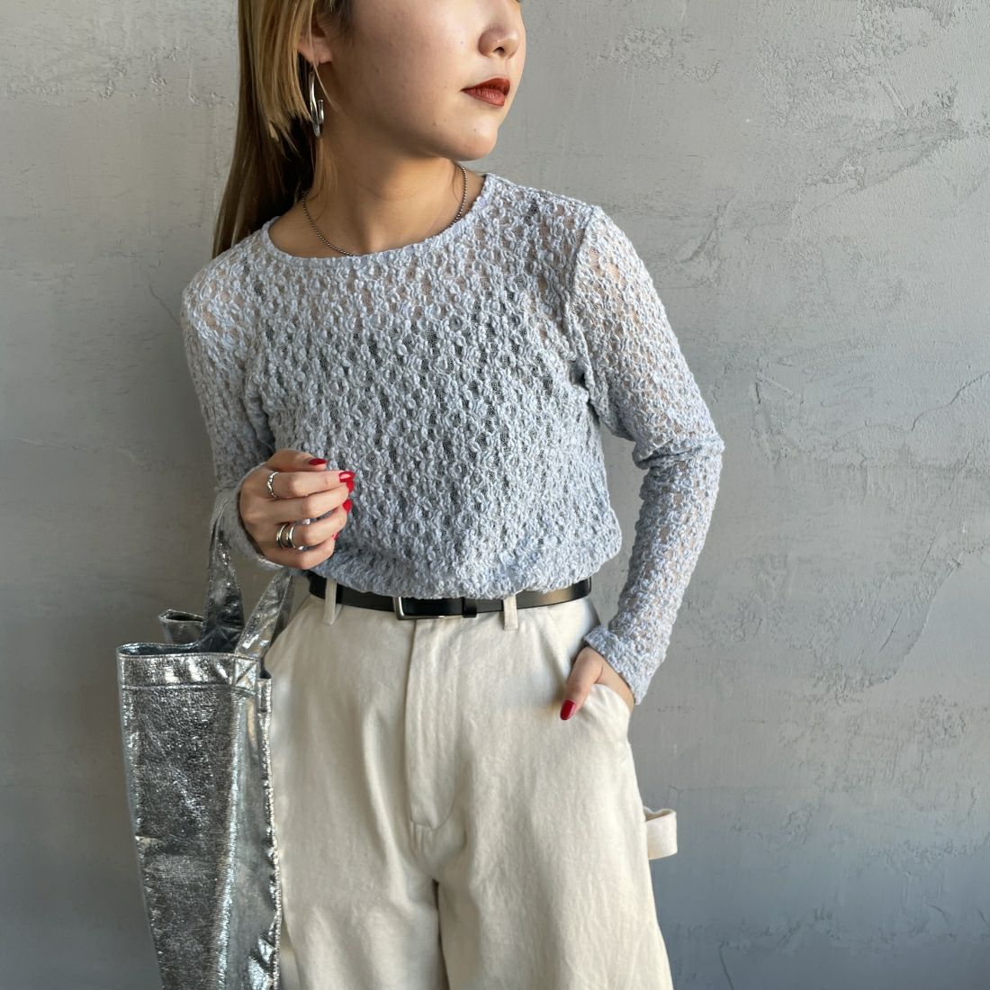 073 ｻｯｸｽ&&モデル身長：156cm 着用サイズ：F&&