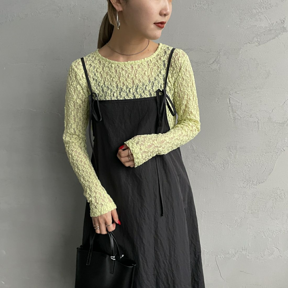 041 ｲｴﾛｰ&&モデル身長：156cm 着用サイズ：F&&