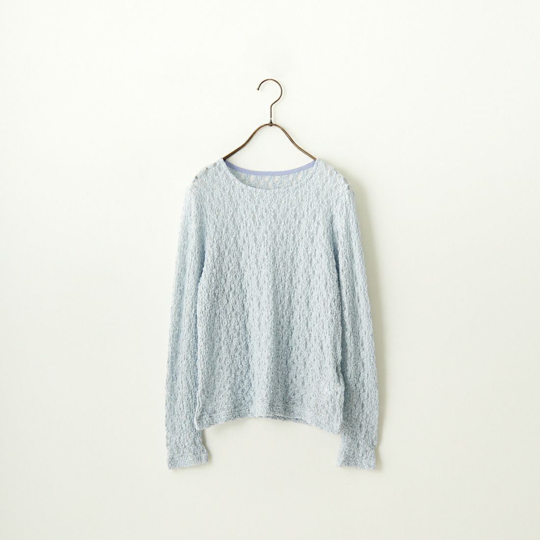 Jeans Factory Clothes [ジーンズファクトリークローズ] レース柄クルーネックシアーカットソー [21241058] 073 ｻｯｸｽ