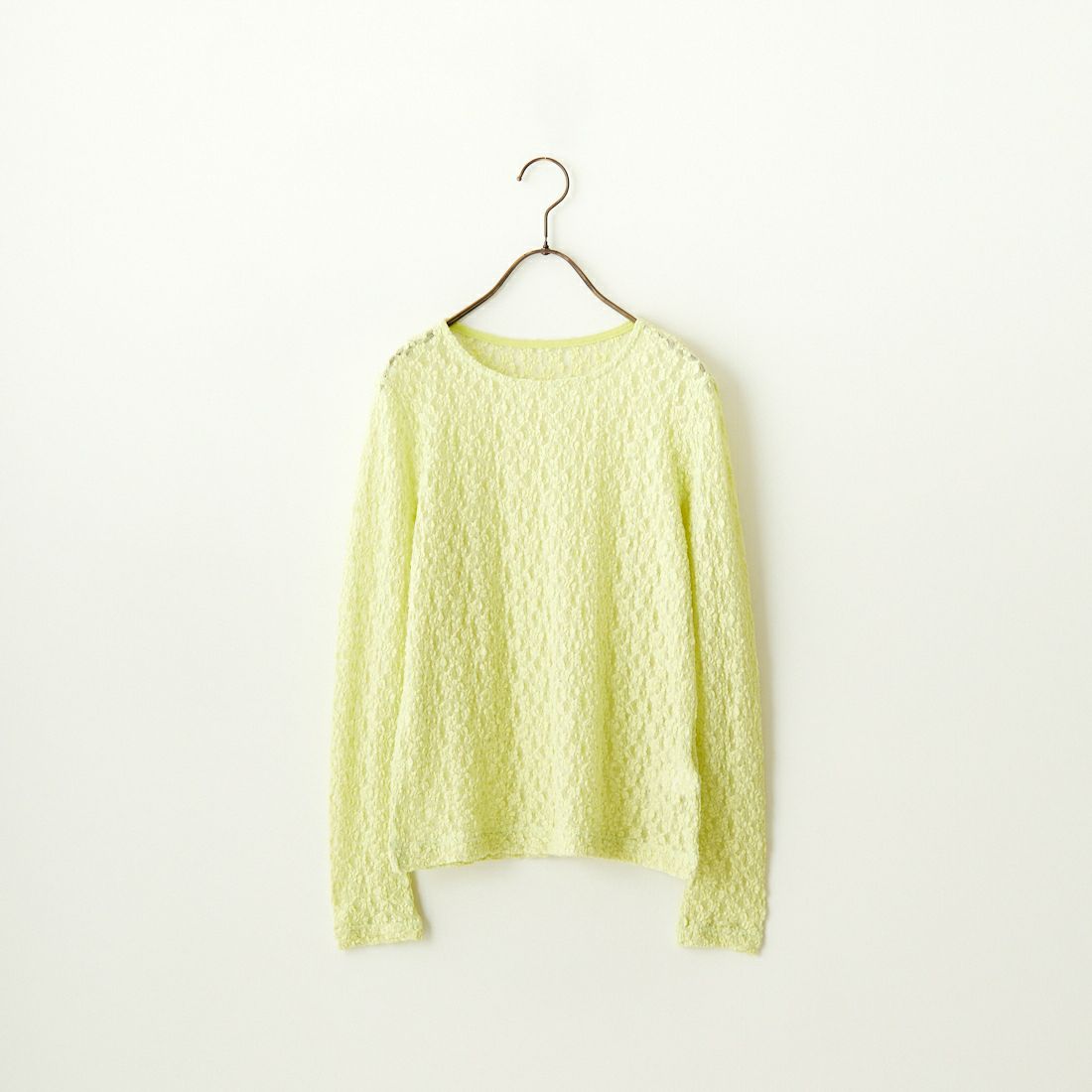 Jeans Factory Clothes [ジーンズファクトリークローズ] レース柄クルーネックシアーカットソー [21241058] 073 041 ｲｴﾛｰ