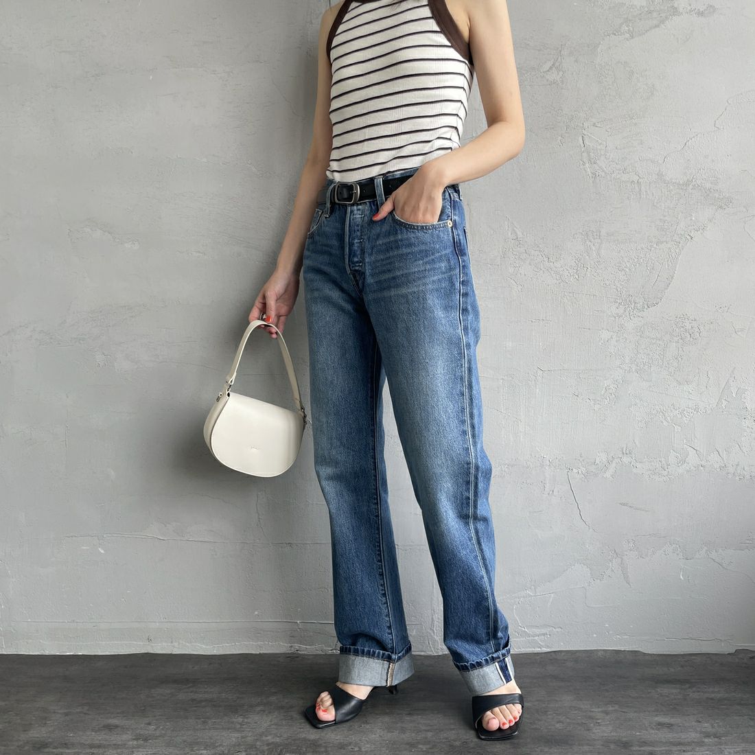 LEVI'S [リーバイス] 90S 501デニム [A1959-00] 63 GET ON&&モデル身長：160cm 着用サイズ：25&&