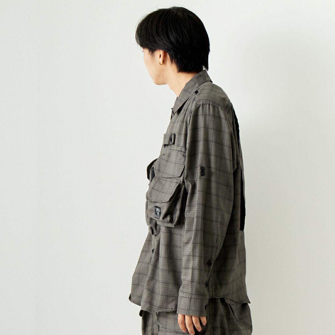 South2West8 [サウスツーウエストエイト] テンカラトラウトシャツ [OT471] B GREY &&モデル身長：179cm 着用サイズ：XL&&