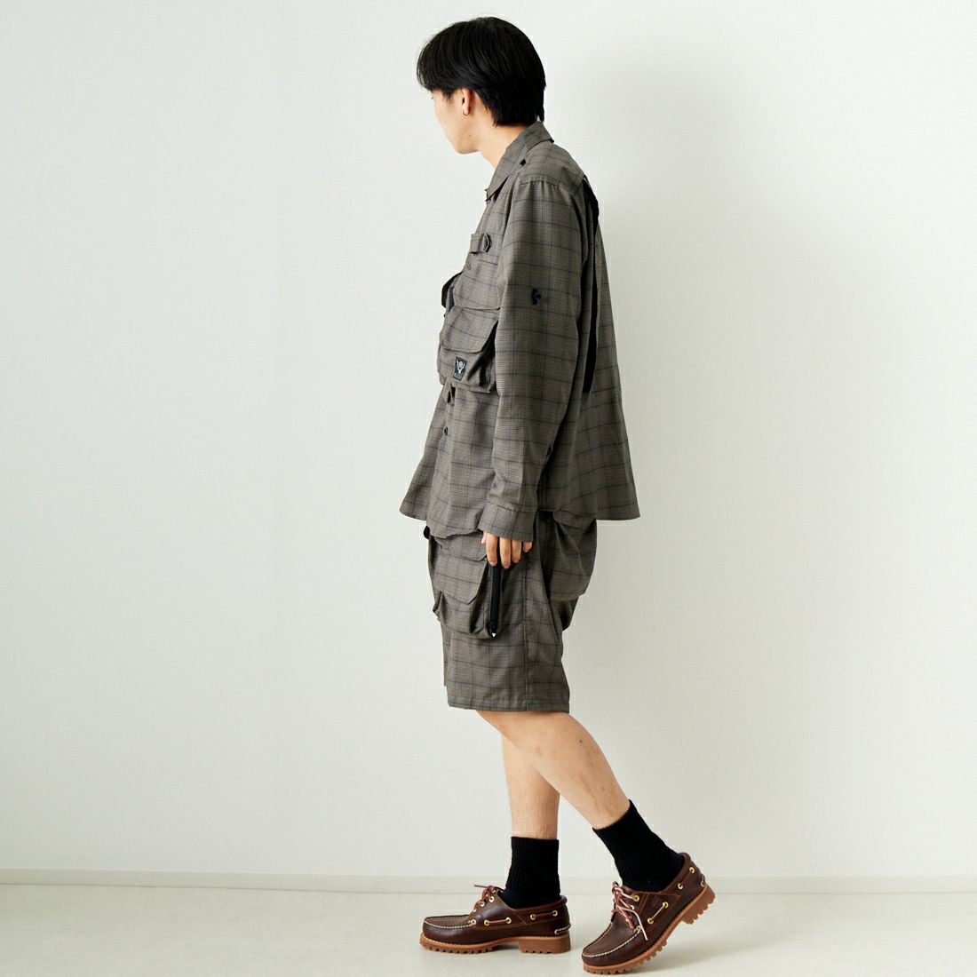 South2West8 [サウスツーウエストエイト] テンカラトラウトシャツ [OT471] B GREY &&モデル身長：179cm 着用サイズ：XL&&