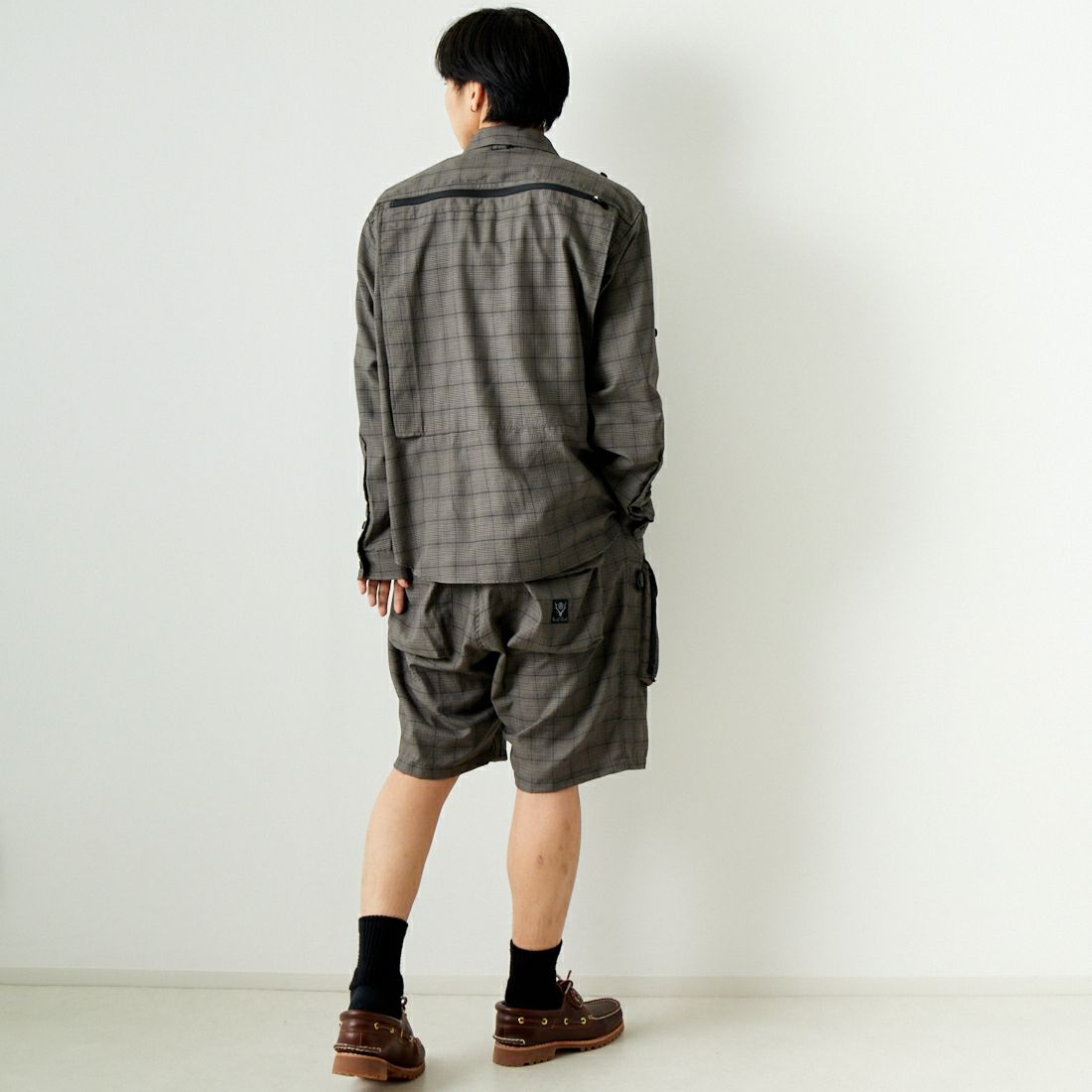 South2West8 [サウスツーウエストエイト] テンカラトラウトシャツ [OT471] B GREY &&モデル身長：179cm 着用サイズ：XL&&