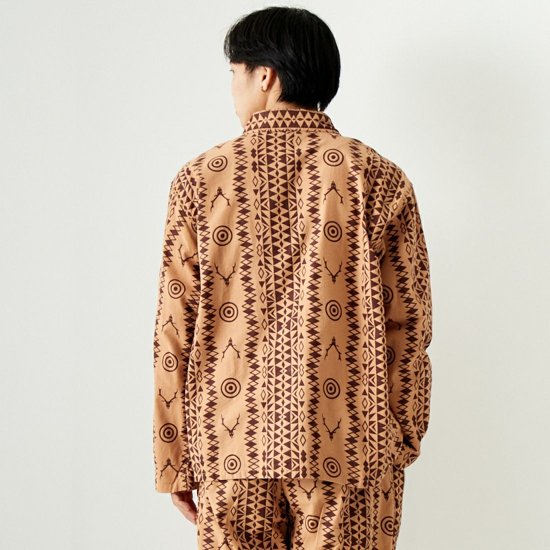 South2West8 [サウスツーウエストエイト] フランネル ハンティングシャツ [OT579] B SKULL&TA &&モデル身長：179cm 着用サイズ：M&&