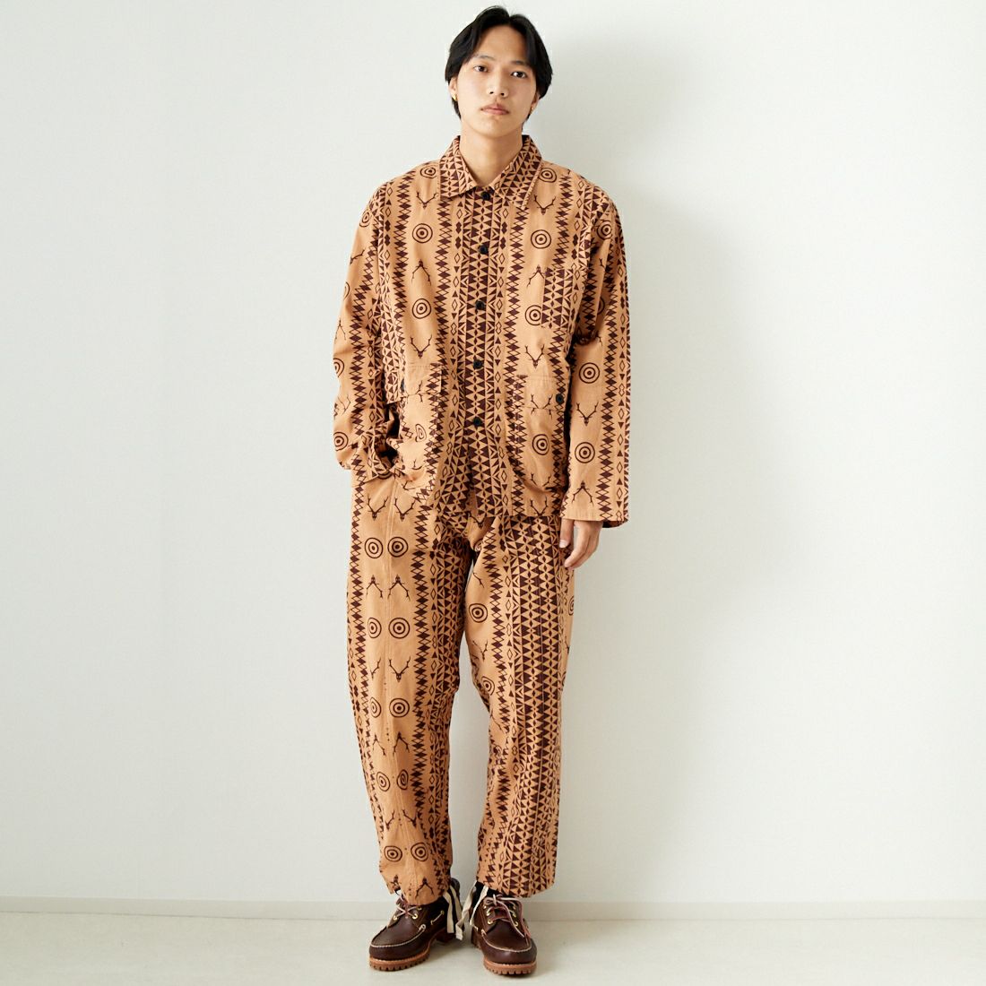 South2West8 [サウスツーウエストエイト] フランネル ハンティングシャツ [OT579] B SKULL&TA &&モデル身長：179cm 着用サイズ：M&&