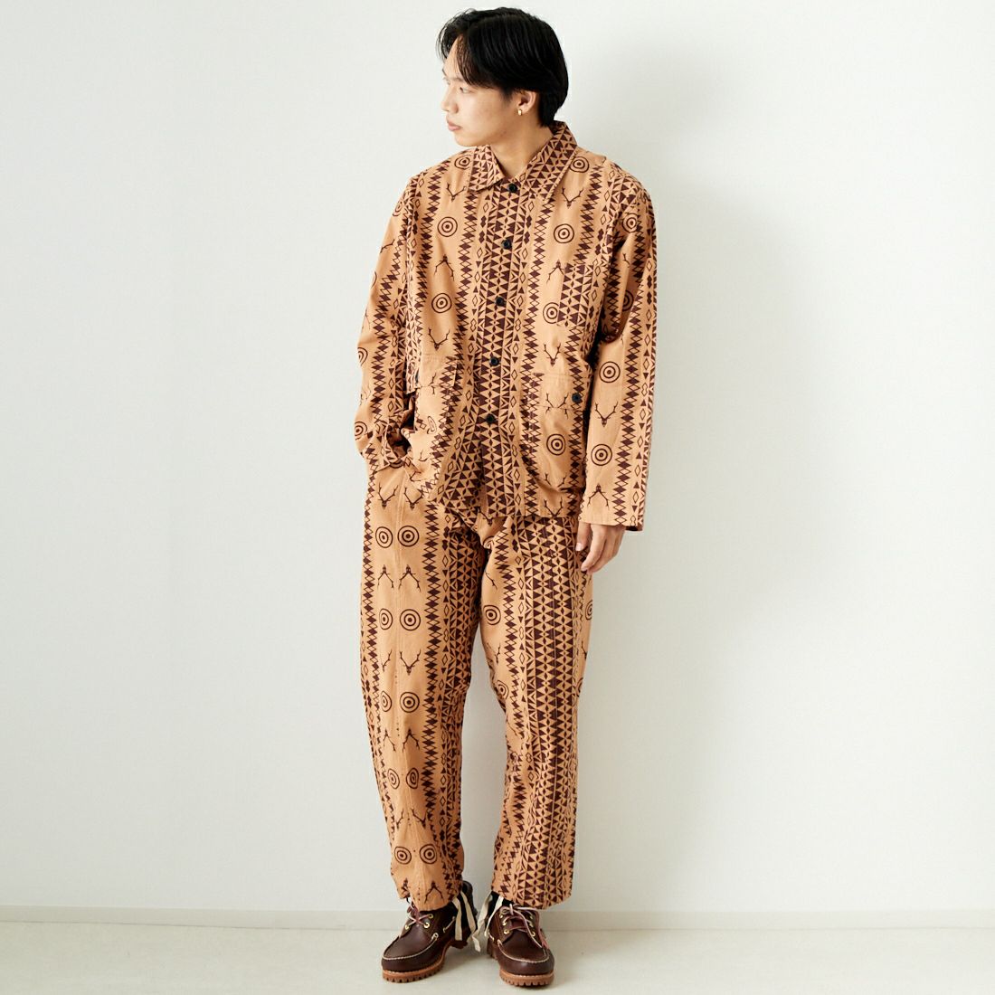 South2West8 [サウスツーウエストエイト] フランネル ハンティングシャツ [OT579] B SKULL&TA &&モデル身長：179cm 着用サイズ：M&&