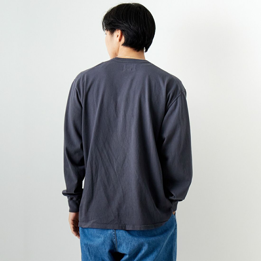 THE NORTH FACE PURPLE LABEL [ザ ノースフェイス パープルレーベル] 7OZ ロングスリーブTシャツ [NT3365N] AO AH/OW &&モデル身長：179cm 着用サイズ：L&&