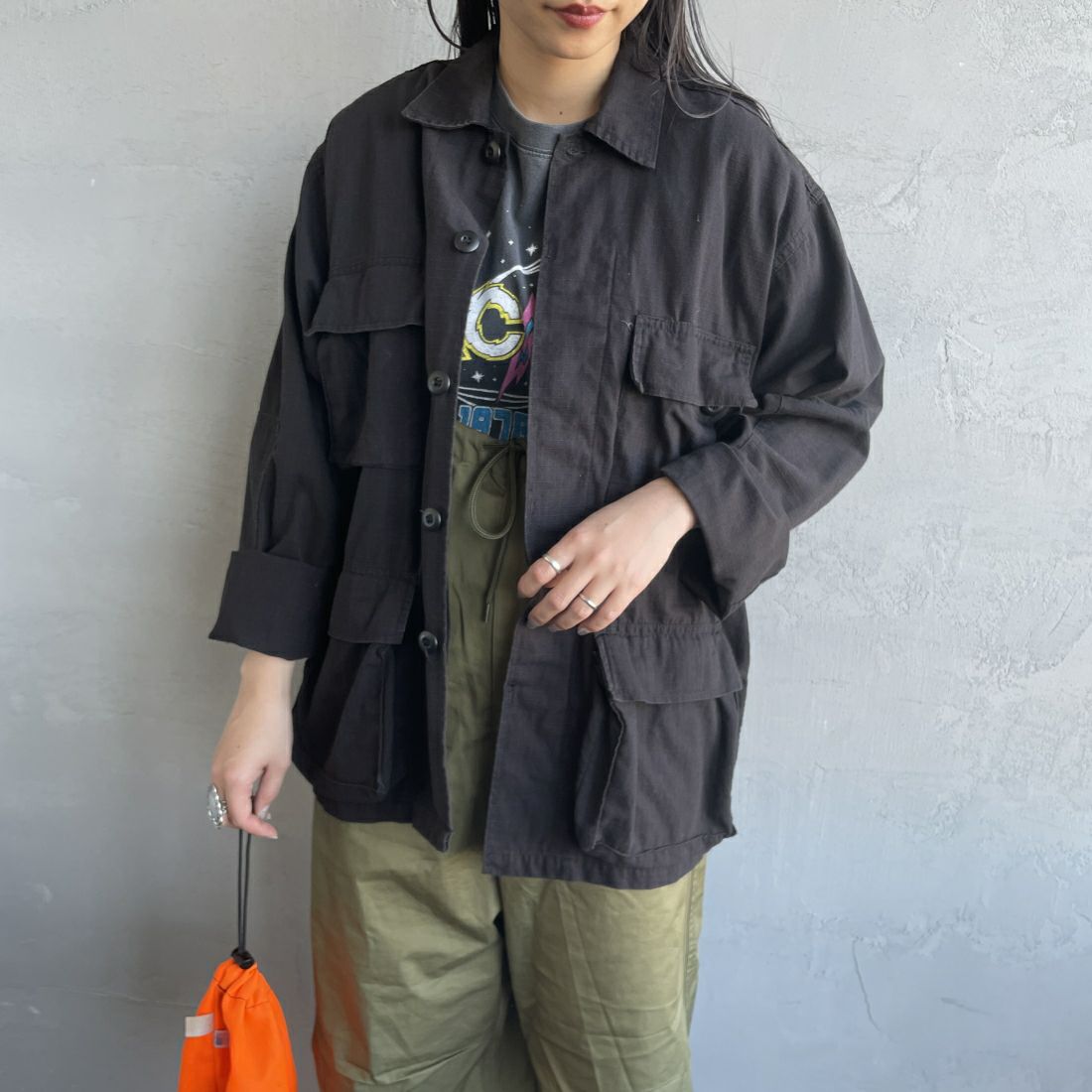 ROTHCO [ロスコ] BDU シャツジャケット [BDSH]BLACK&&モデル身長：156cm　着用サイズ：S&&