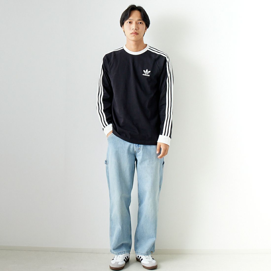 adidas Originals [アディダス オリジナルス] アディカラークラシックス スリーストライプス ロングスリーブTシャツ [BVB94] IA4877 &&モデル身長：179cm 着用サイズ：XL&&