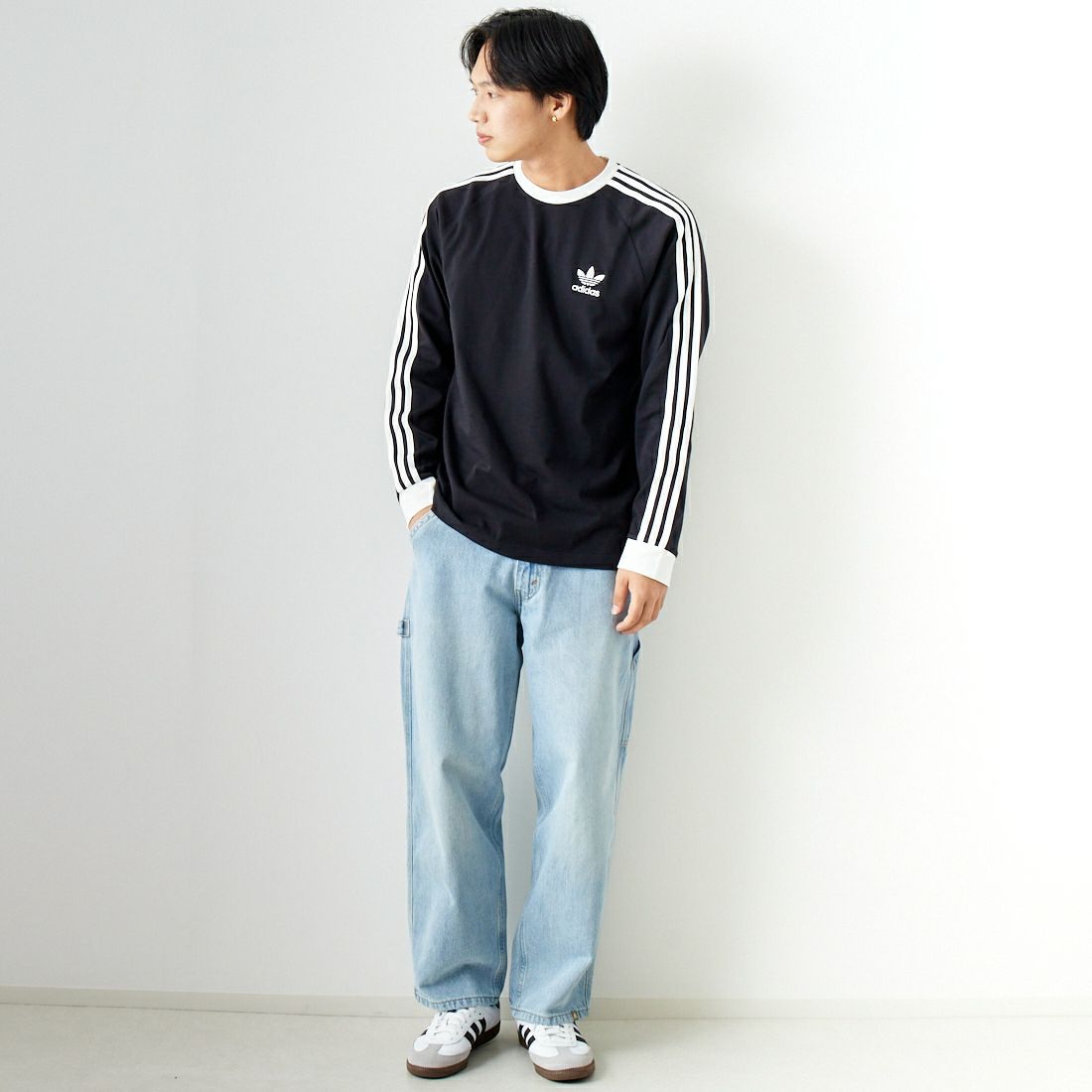 adidas Originals [アディダス オリジナルス] アディカラークラシックス スリーストライプス ロングスリーブTシャツ [BVB94] IA4877 &&モデル身長：179cm 着用サイズ：XL&&