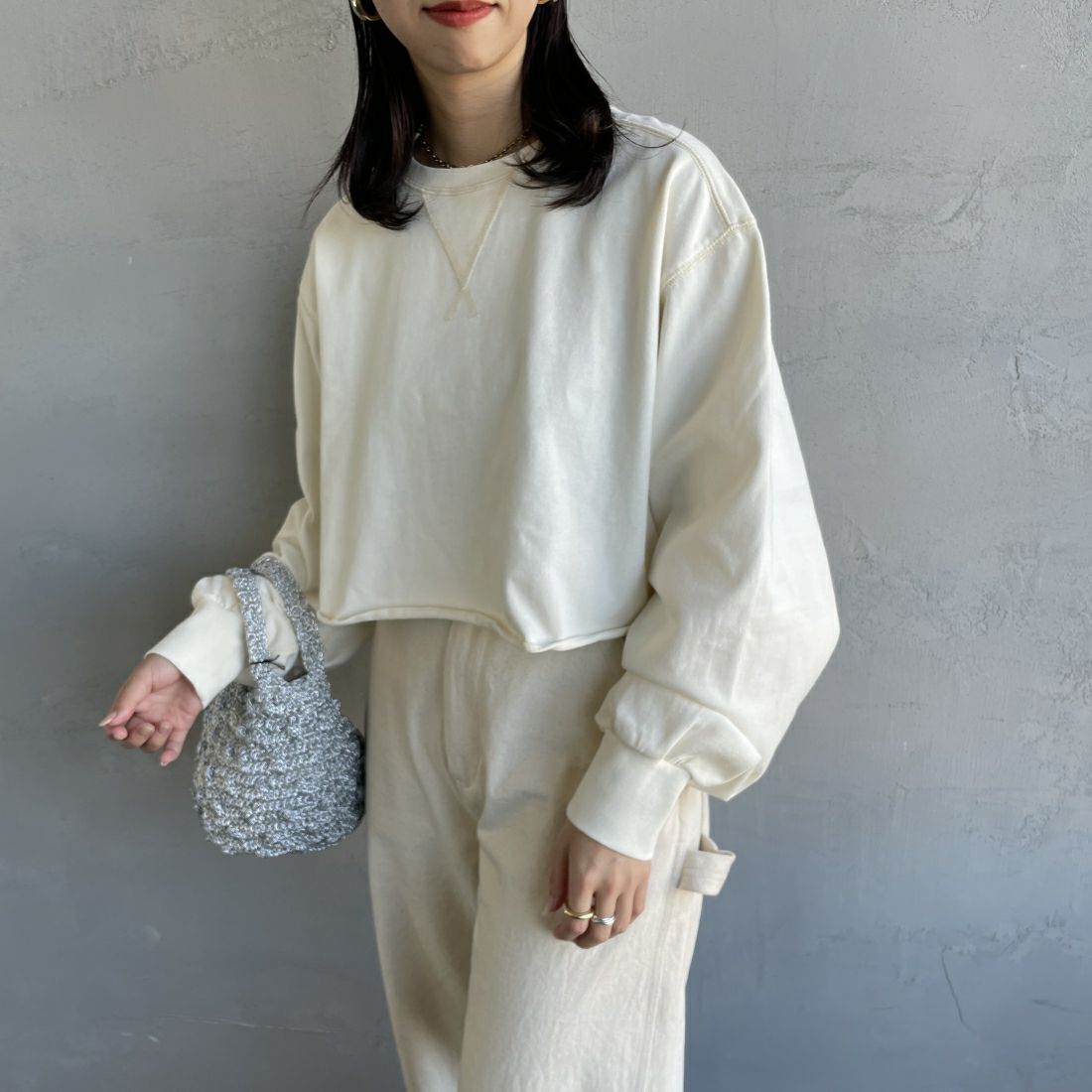 SCREEN STARS [スクリーンスターズ] 別注 ショートピグメントTシャツ [2421-208IN-JF] OFF &&モデル身長：163cm 着用サイズ：F&&