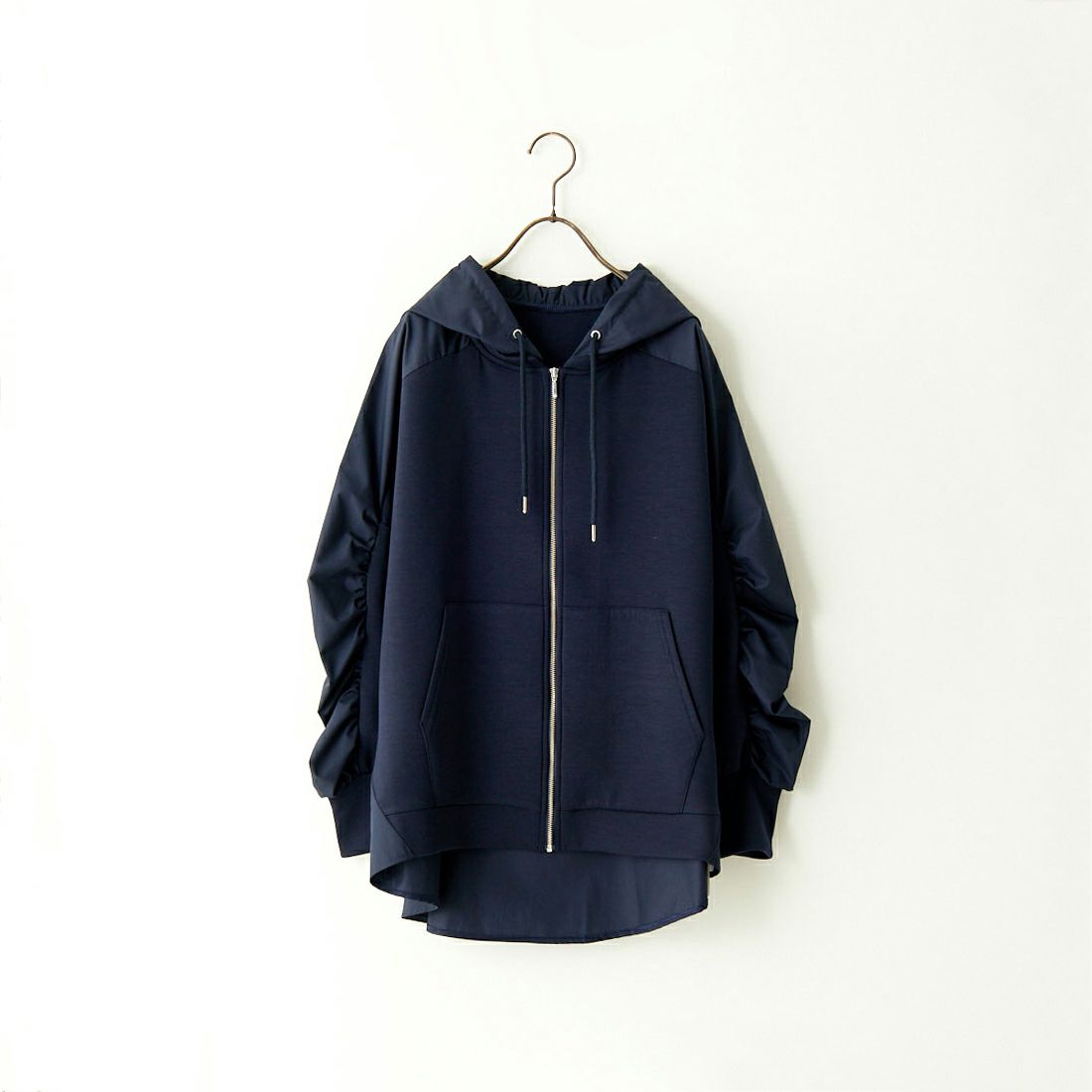 Jeans Factory Clothes [ジーンズファクトリークローズ] 異素材切り替え ボンディングパーカー [21241059] 076 ﾈｲﾋﾞｰ