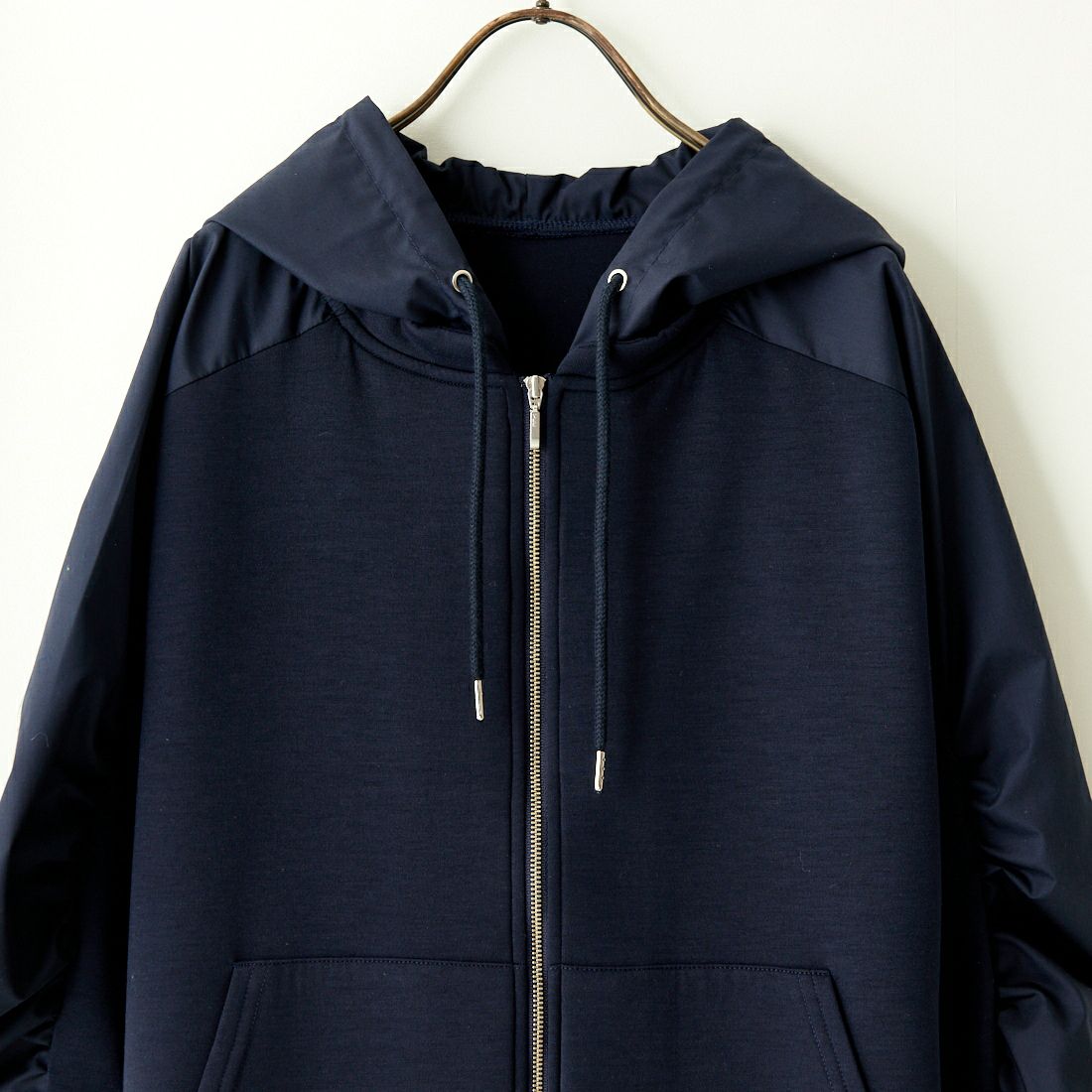 Jeans Factory Clothes [ジーンズファクトリークローズ] 異素材切り替え ボンディングパーカー [21241059] 076 ﾈｲﾋﾞｰ