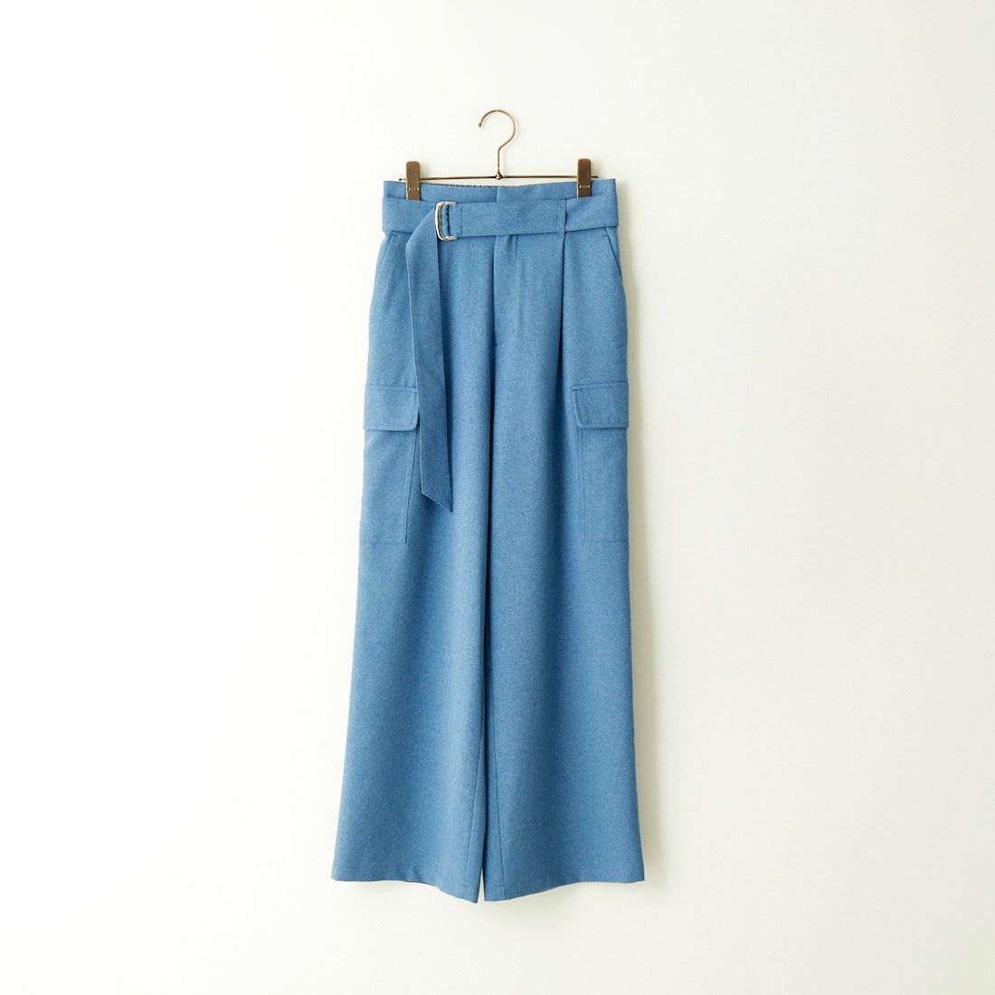 Jeans Factory Clothes [ジーンズファクトリークローズ] ベルト付き サイドカーゴポケットワイドパンツ [21241060] 070 ﾌﾞﾙｰ