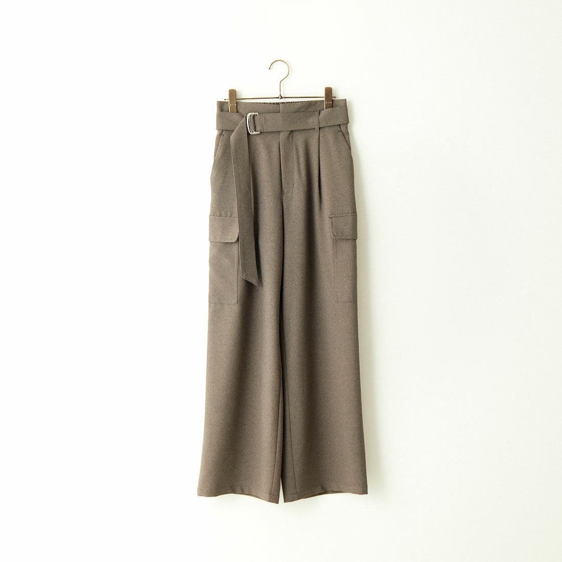 Jeans Factory Clothes [ジーンズファクトリークローズ] ベルト付き サイドカーゴポケットワイドパンツ [21241060] 003 ﾁｬｺｰﾙ