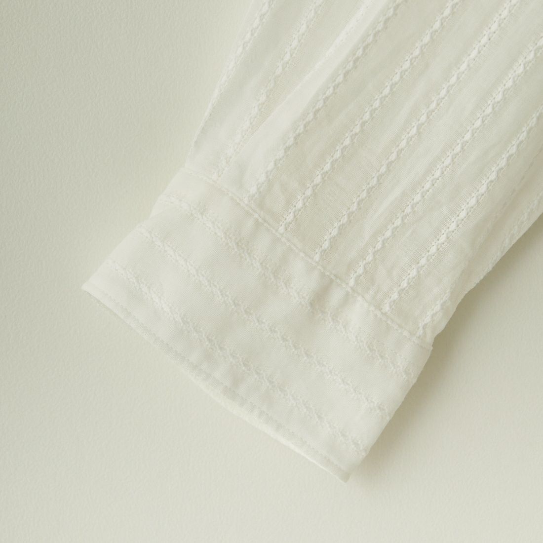 Noir Fabrik [ヌワールファブリック] カラミストライプ ロングスリーブ レギュラーカラーシャツ [JFCM-PS42-01] WHITE