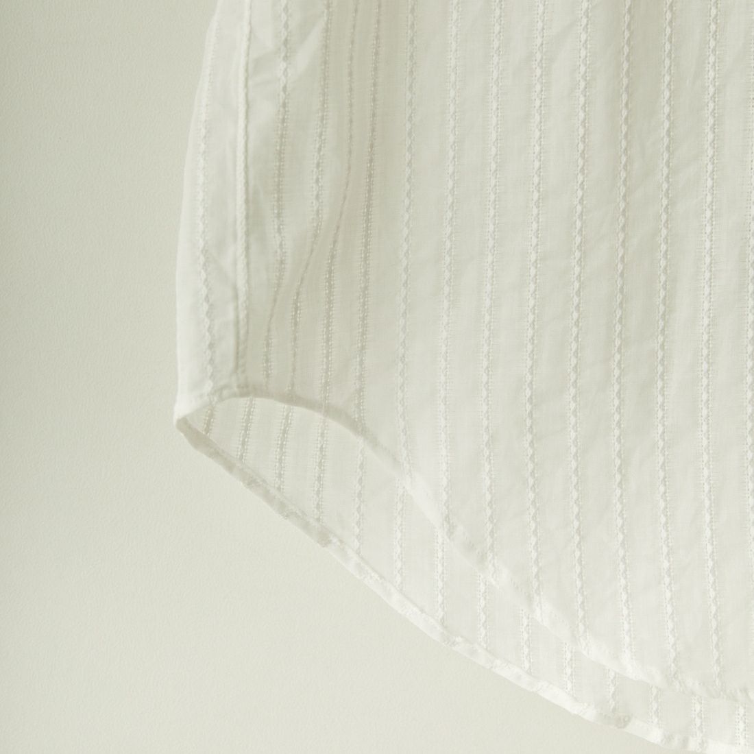 Noir Fabrik [ヌワールファブリック] カラミストライプ ロングスリーブ レギュラーカラーシャツ [JFCM-PS42-01] WHITE