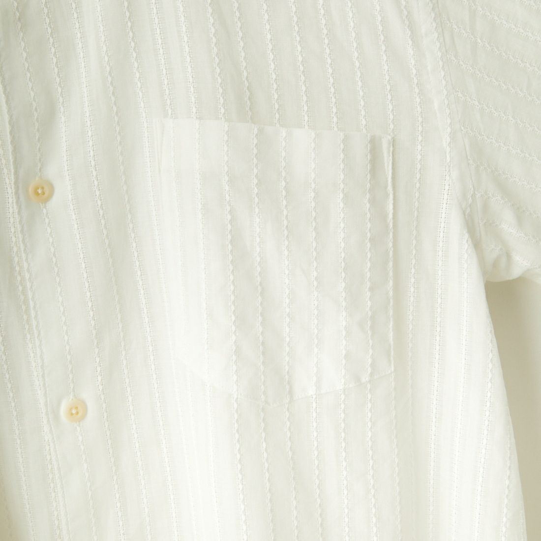 Noir Fabrik [ヌワールファブリック] カラミストライプ ロングスリーブ レギュラーカラーシャツ [JFCM-PS42-01] WHITE