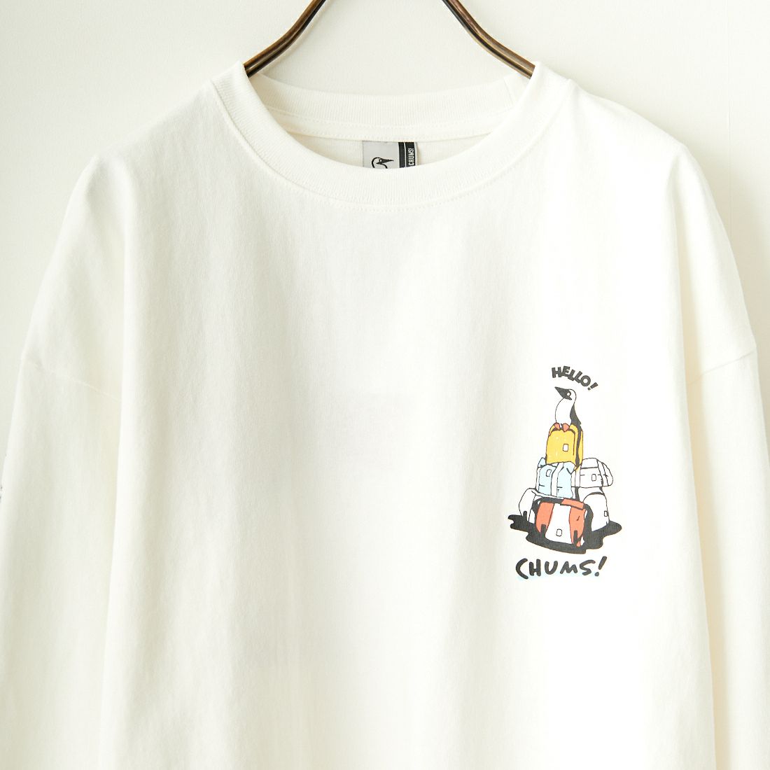 CHUMS [チャムス] オーバーサイズドユタツアーロングスリーブTシャツ [CH11-2346] W001 WHITE