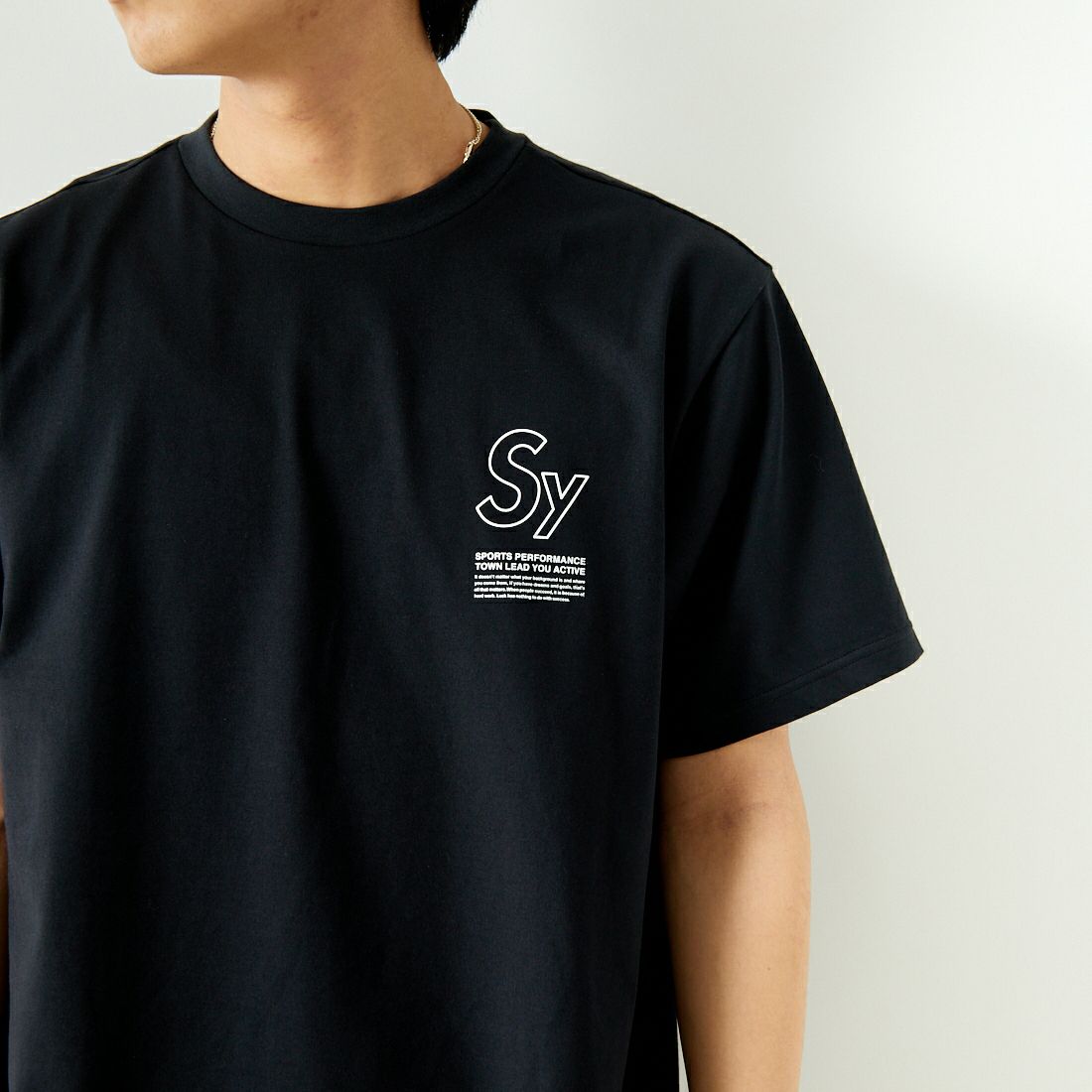 SY32 [エスワイサーティトゥ] ラインロゴ バックプリントTシャツ [14134] BLACK