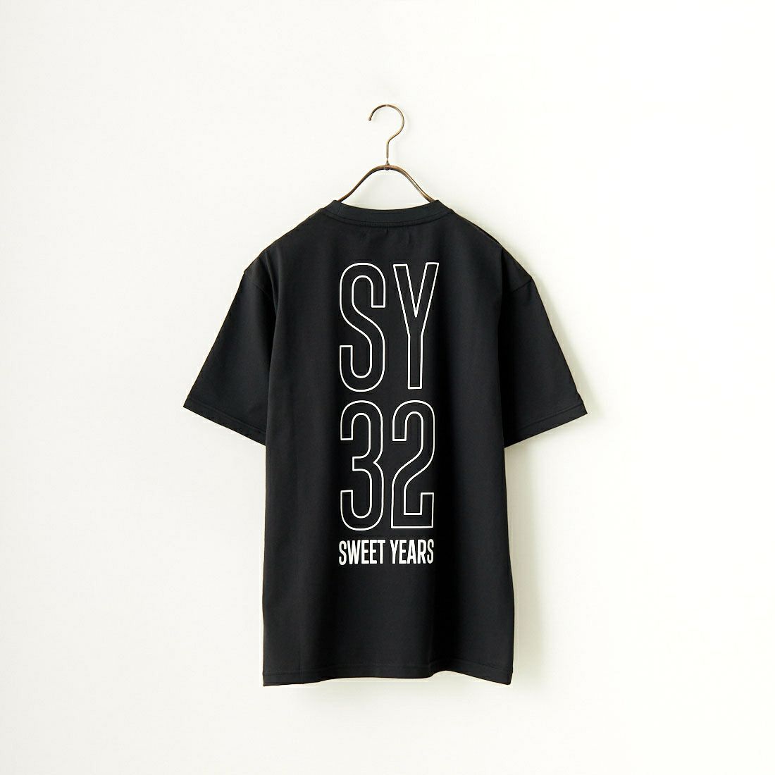 SY32 [エスワイサーティトゥ] ラインロゴ バックプリントTシャツ [14134] BLACK