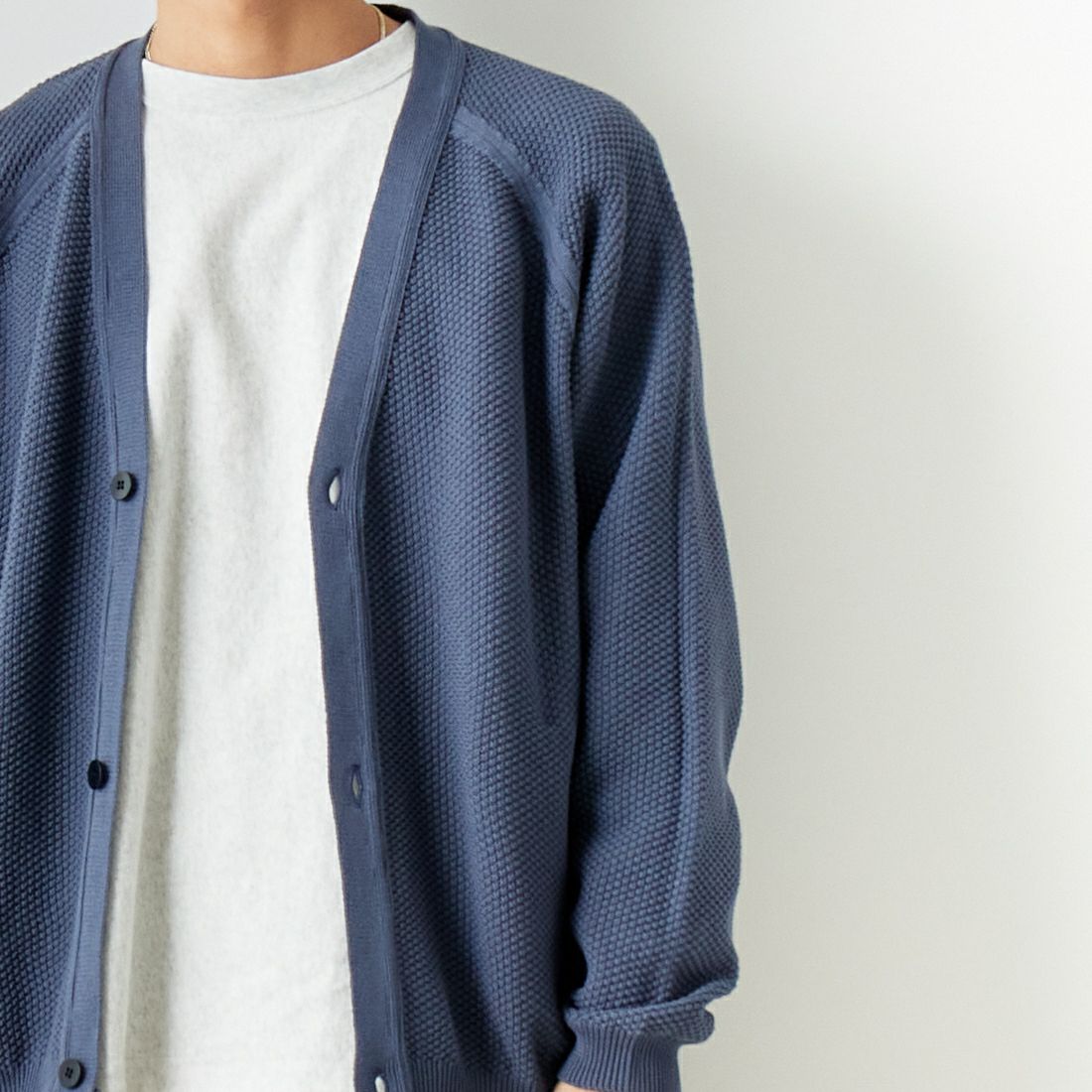 STILL BY HAND [スティルバイハンド] コットンカーディガン [KN03241] SLATE BLUE