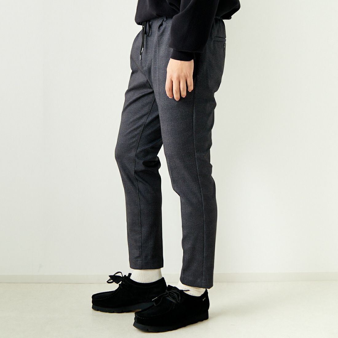 Jeans Factory Clothes [ジーンズファクトリークローズ] テックポンチ 1Pイージースラックス [JFC-242-017] 4 GRYｸﾞﾚﾝﾁ &&モデル身長：179cm 着用サイズ：M&&
