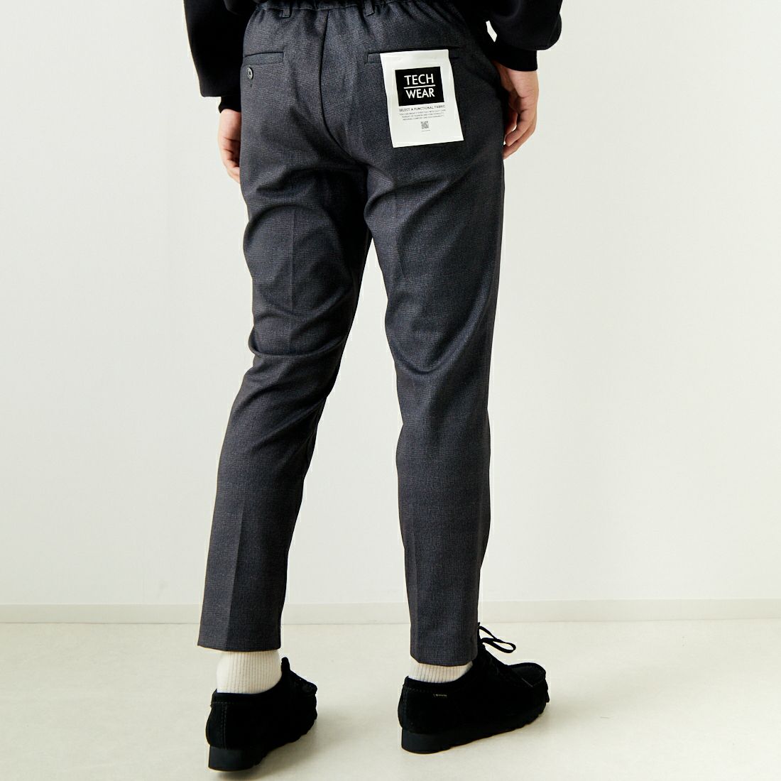 Jeans Factory Clothes [ジーンズファクトリークローズ] テックポンチ 1Pイージースラックス [JFC-242-017] 4 GRYｸﾞﾚﾝﾁ &&モデル身長：179cm 着用サイズ：M&&
