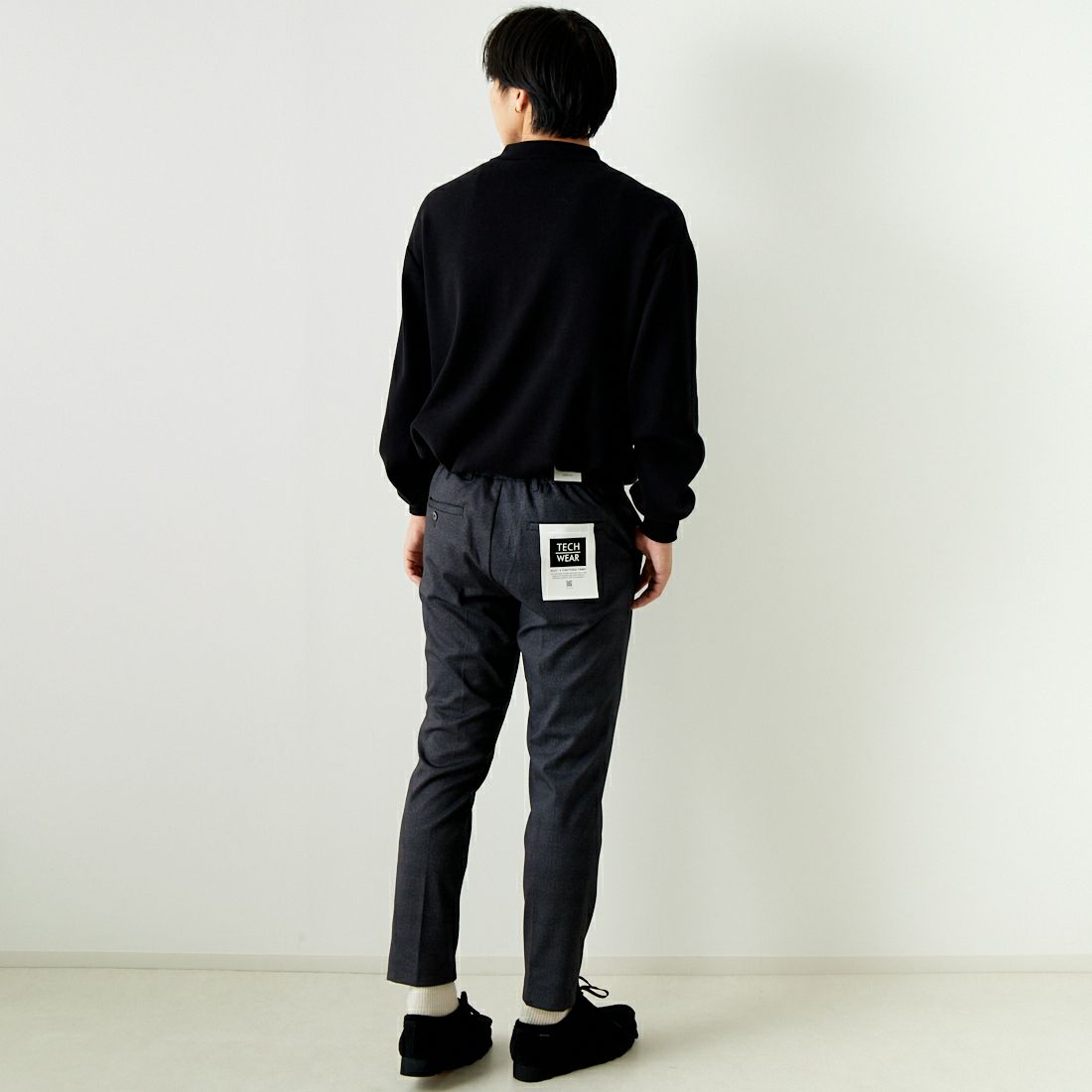 Jeans Factory Clothes [ジーンズファクトリークローズ] テックポンチ 1Pイージースラックス [JFC-242-017] 4 GRYｸﾞﾚﾝﾁ &&モデル身長：179cm 着用サイズ：M&&