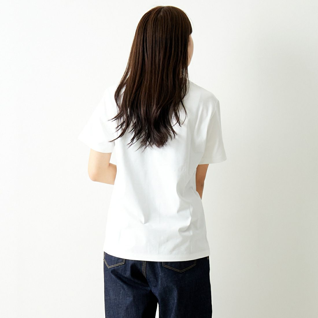 A.P.C. [アー・ペー・セー] ポケットTシャツ [POCKET-EMB-T] 90 BLANC &&モデル身長：167cm 着用サイズ：XS&&