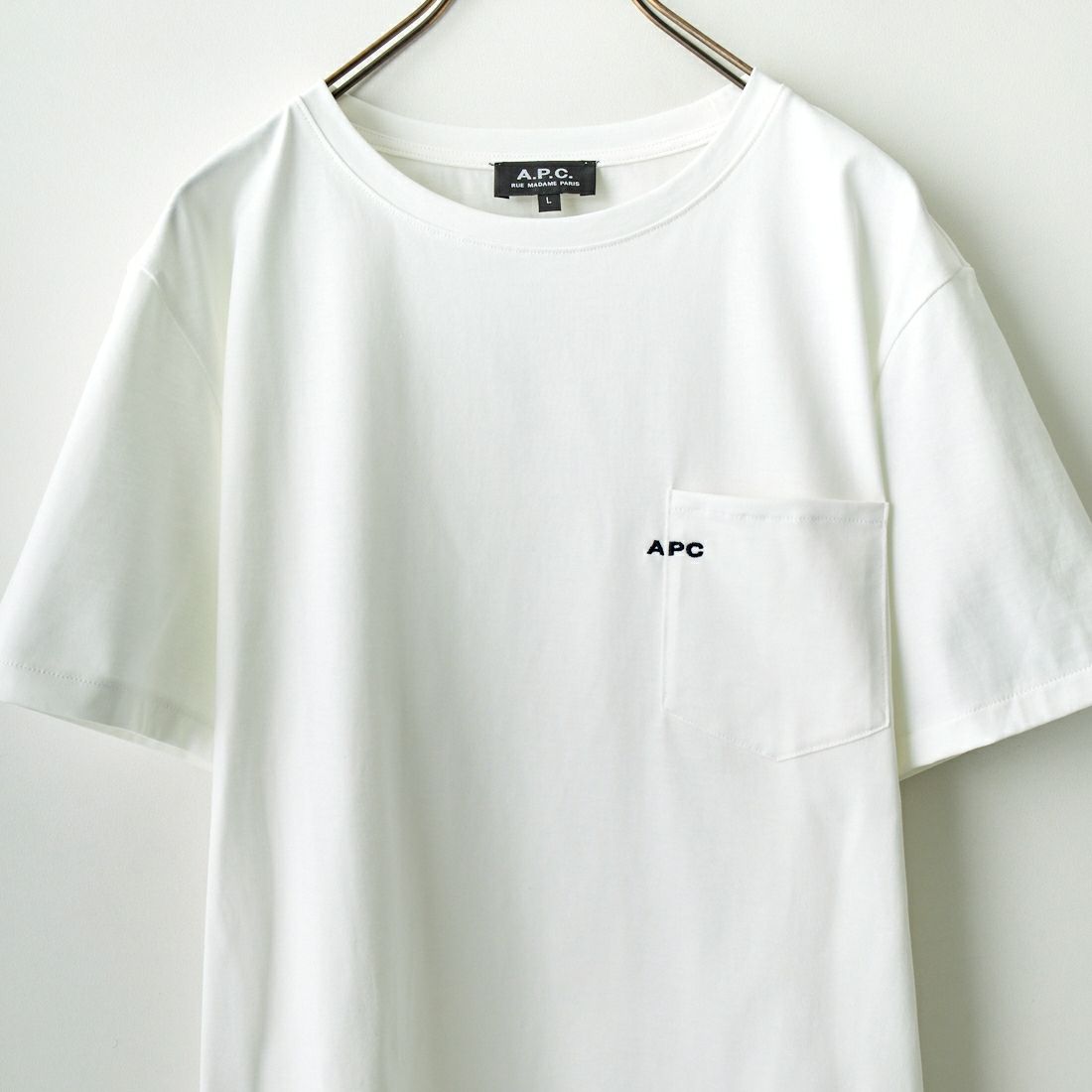 A.P.C. [アー・ペー・セー] ポケットTシャツ [POCKET-EMB-T] 90 BLANC