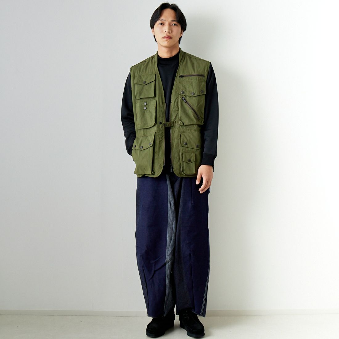 Needles [ニードルズ] フィールドベスト [OT091] A OLIVE &&モデル身長：179cm 着用サイズ：M&&