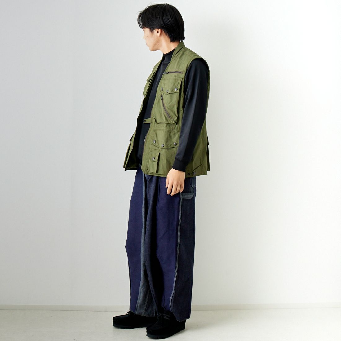Needles [ニードルズ] フィールドベスト [OT091] A OLIVE &&モデル身長：179cm 着用サイズ：M&&
