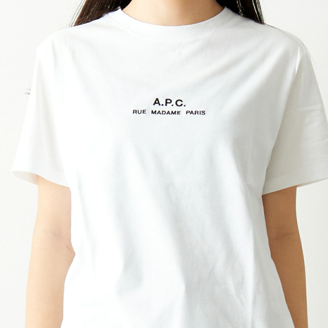 A.P.C. [アー・ペー・セー] RUE MADAMEプリントTシャツ [PETITE-RUE-MADAME] 90 BLANC