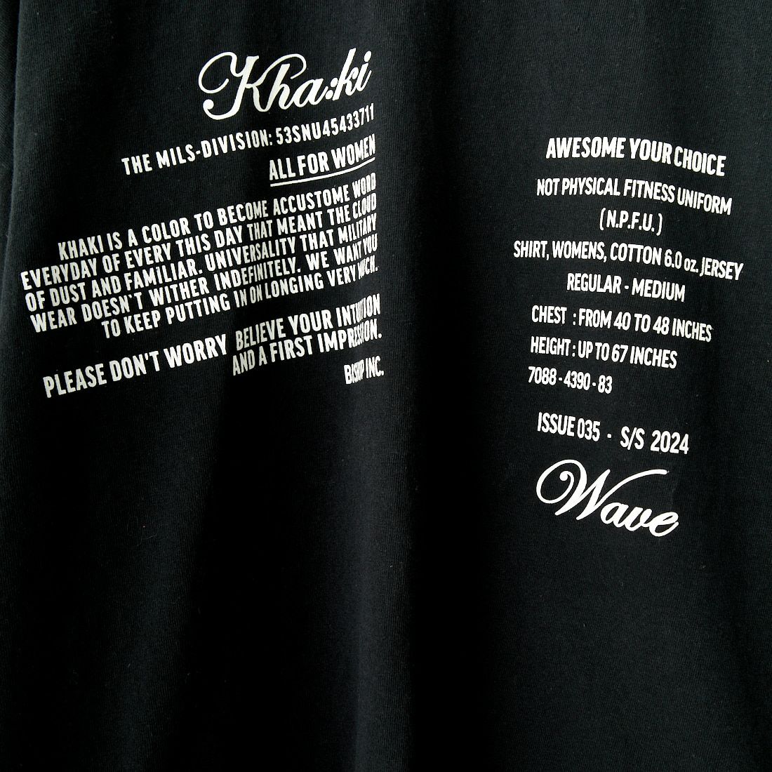 KHA:KI [カーキ] ラウンドヘム ロングスリーブTシャツ [MIL24HCS3394] BLACK