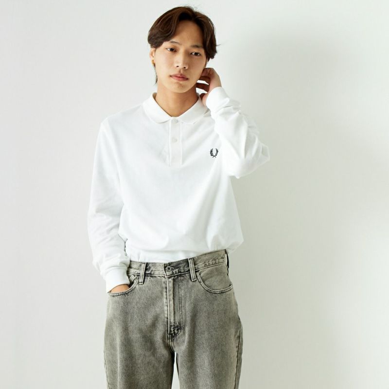 FRED PERRY フレッドペリー 裏起毛ロングスリーブポロシャツ ...