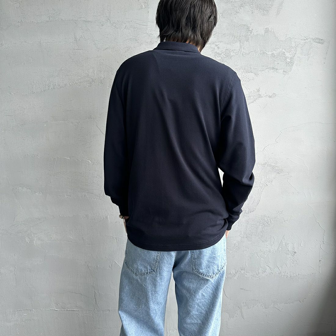 FRED PERRY [フレッドペリー] フレッドペリーポロシャツ [M6006] 608 NAVY &&モデル身長：173cm 着用サイズ：M&&