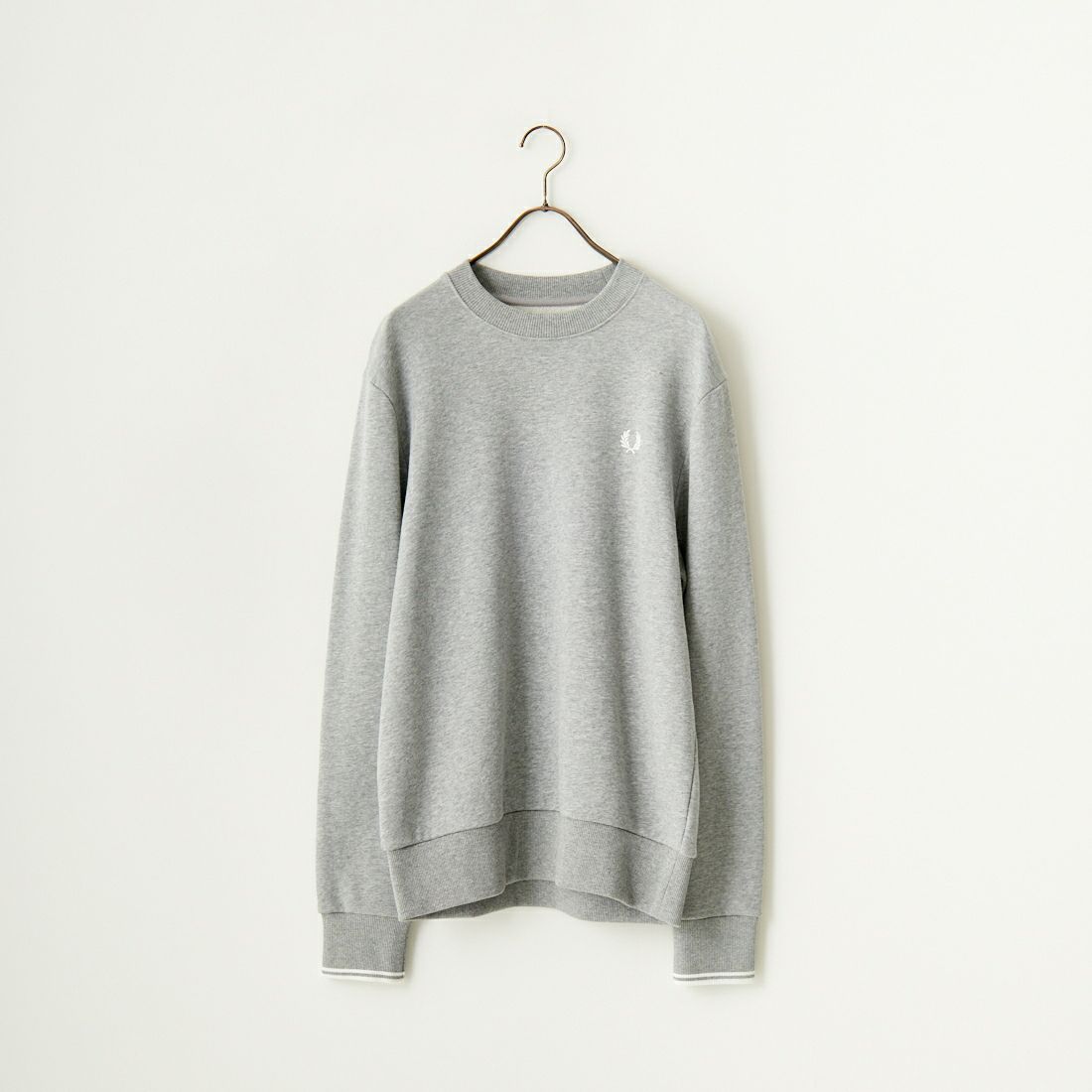 FRED PERRY [フレッドペリー] ワンポイント刺繍 クルーネックスウェット [M7535] 420 STEEL