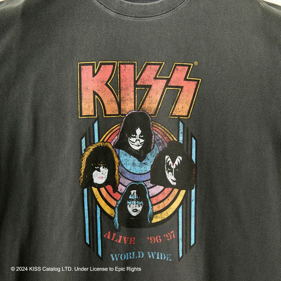 GOOD ROCK SPEED [グッドロックスピード] 別注 KISS ロックプリントTシャツ [INTN-010-JF] CHARCOAL