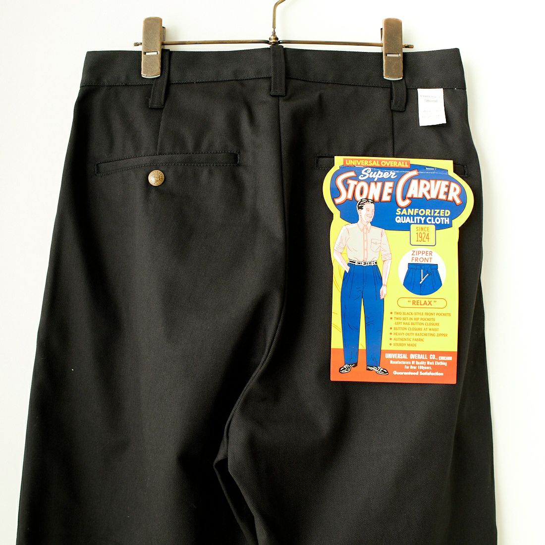 UNIVERSAL OVERALL [ユニバーサルオーバーオール] リラックス 2タックパンツ [HT-02] BLACK
