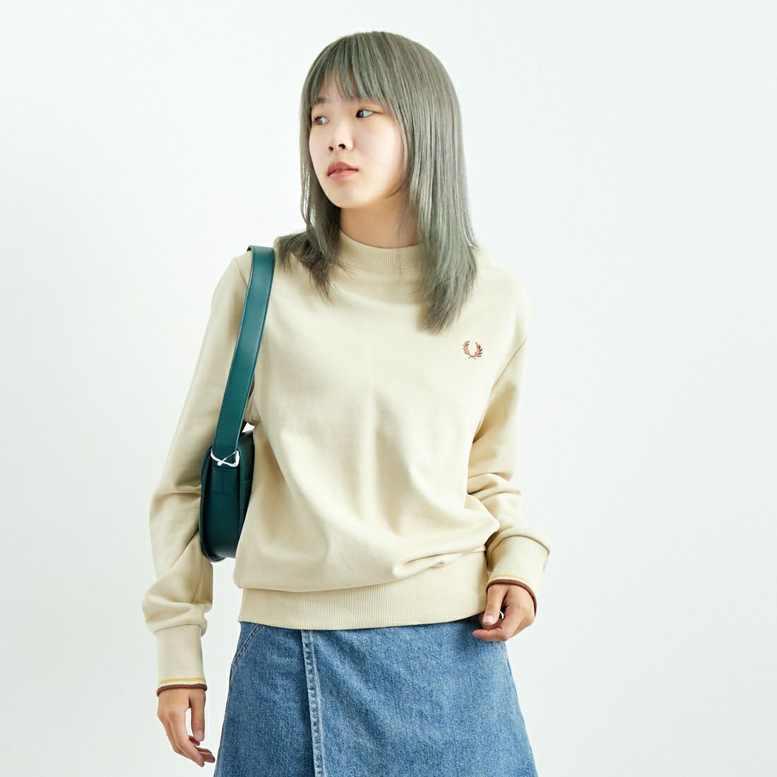 FRED PERRY [フレッドペリー] ワンポイント刺繍 クルーネックスウェット [M7535]