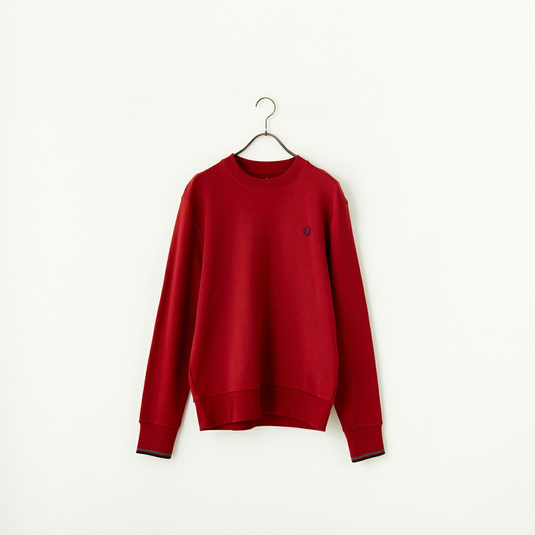 FRED PERRY [フレッドペリー] ワンポイント刺繍 クルーネックスウェット [M7535] Z62 BURNTR
