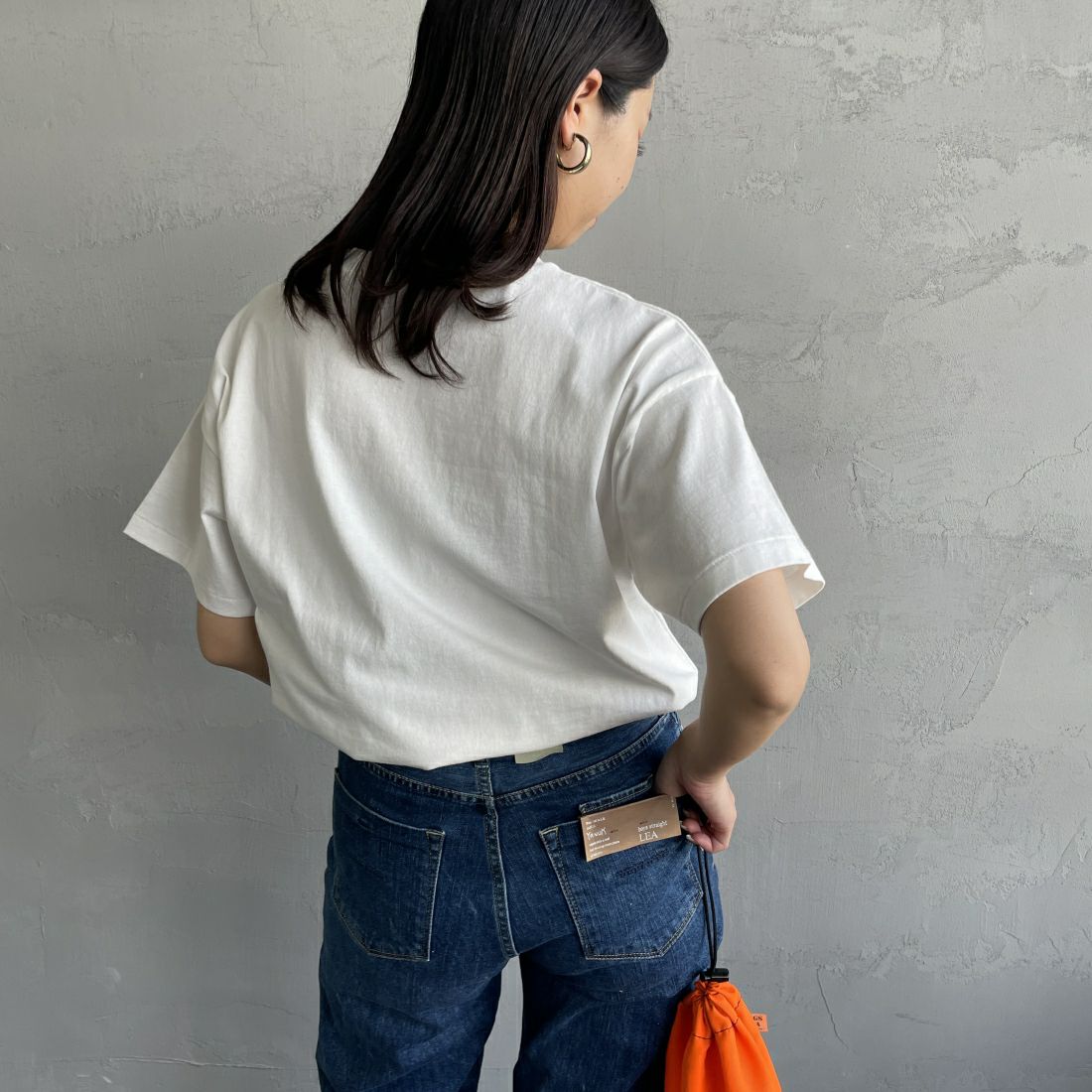 HANDTEX [ハンドテックス] 別注 スーベニアプリントTシャツ [HT6-CST-IN4-JF] RUN &&モデル身長：163cm 着用サイズ：F&&