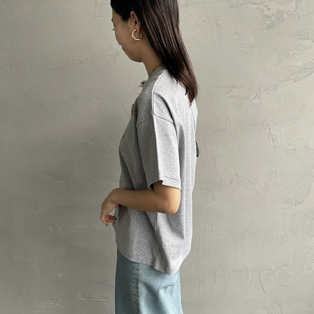 HANDTEX [ハンドテックス] 別注 スーベニアプリントTシャツ [HT6-CST-IN4-JF] TRIATHLON &&モデル身長：163cm 着用サイズ：F&&
