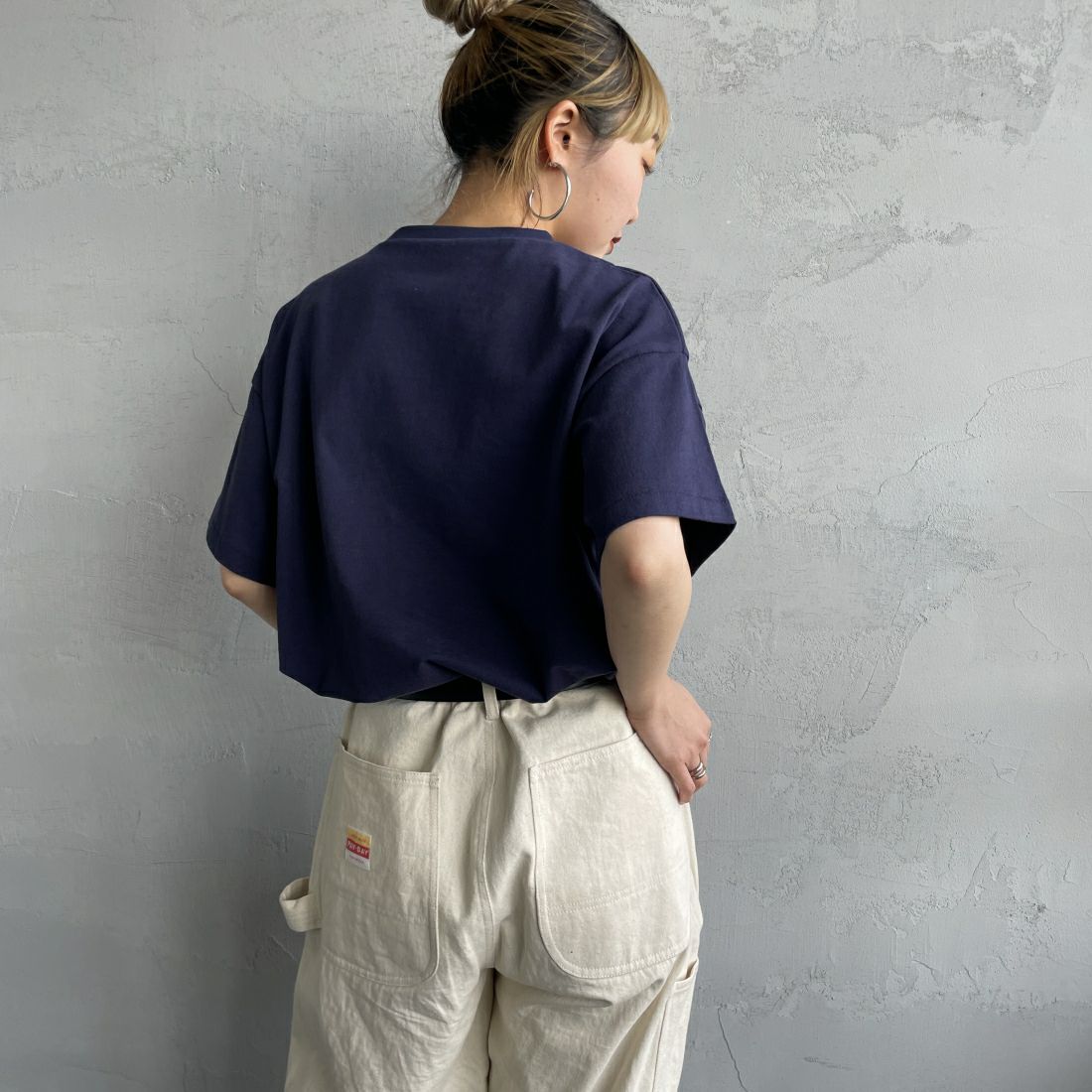 HANDTEX [ハンドテックス] 別注 スーベニアプリントTシャツ [HT6-CST-IN4-JF] SWIM &&モデル身長：156cm 着用サイズ：F&&