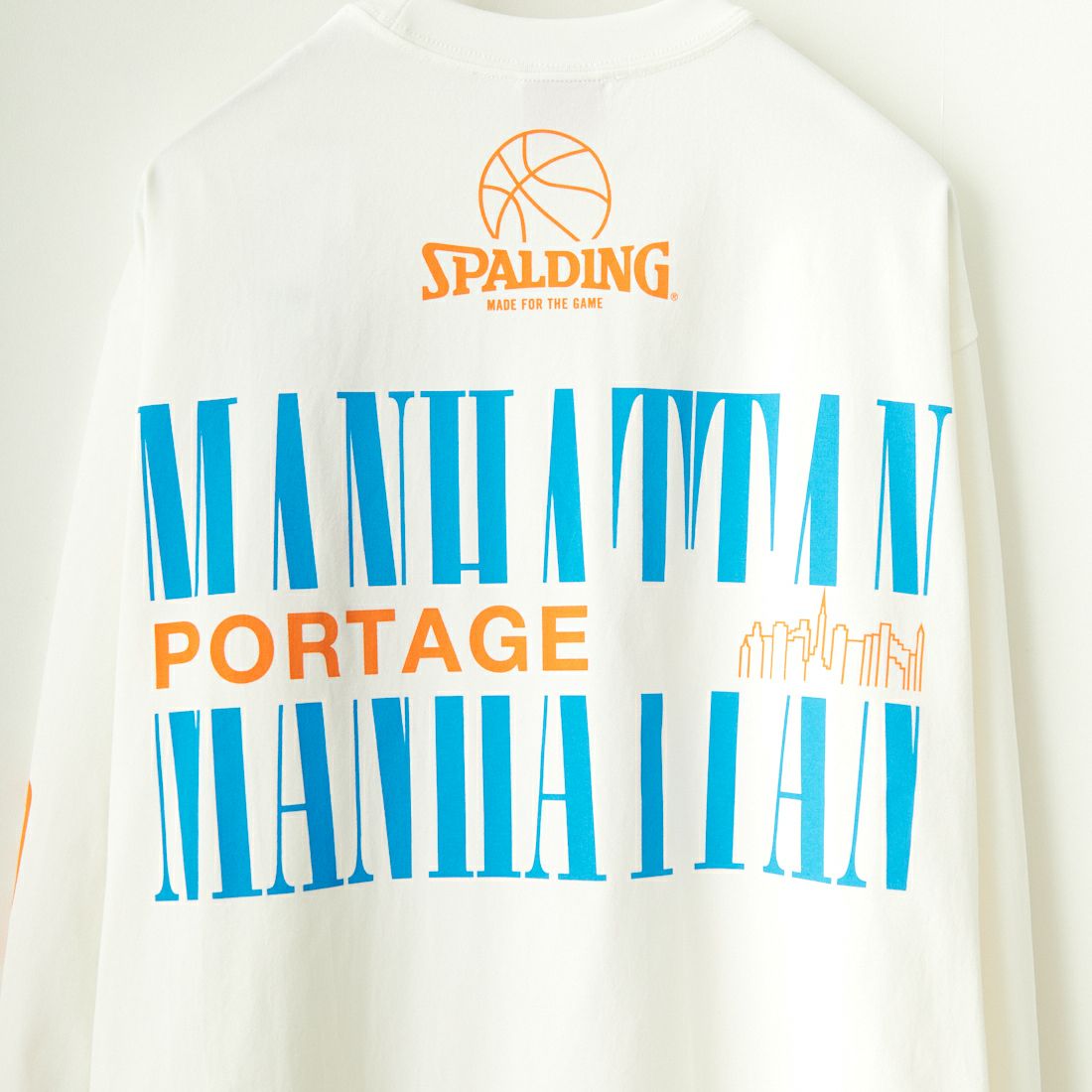 MANHATTAN PORTAGE [マンハッタンポーテージ] SPALDING ロングスリーブTシャツ [24SS-MP-M575] 01 WHITE