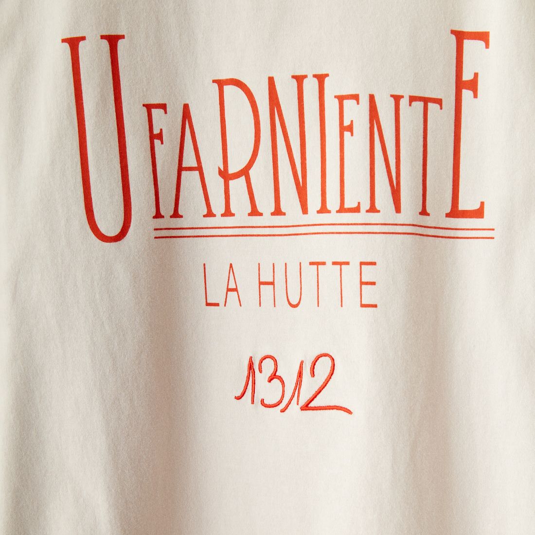 La Hutte [ラ・ユット] 別注 ショート丈 バックプリントTシャツ [LH1-CST-IN4-4-JF] GRAY