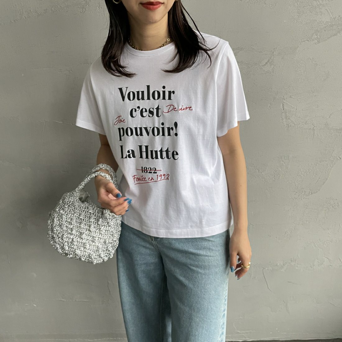 La Hutte [ラ・ユット] 別注 ショート丈 ロゴプリントTシャツ [LH1-CST-IN4-2-JF]