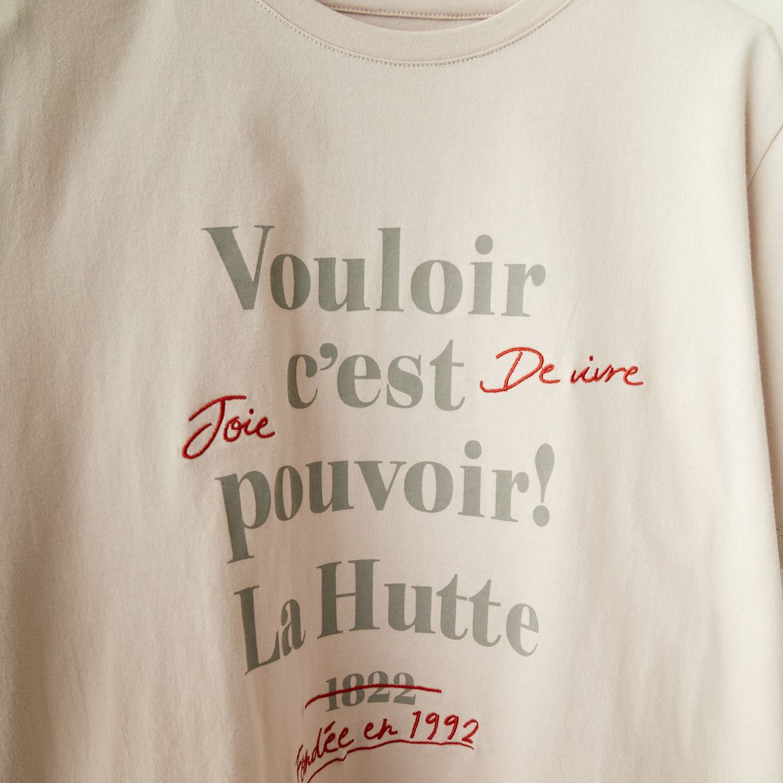 La Hutte [ラ・ユット] 別注 ショート丈 ロゴプリントTシャツ [LH1-CST-IN4-2-JF] GRAY